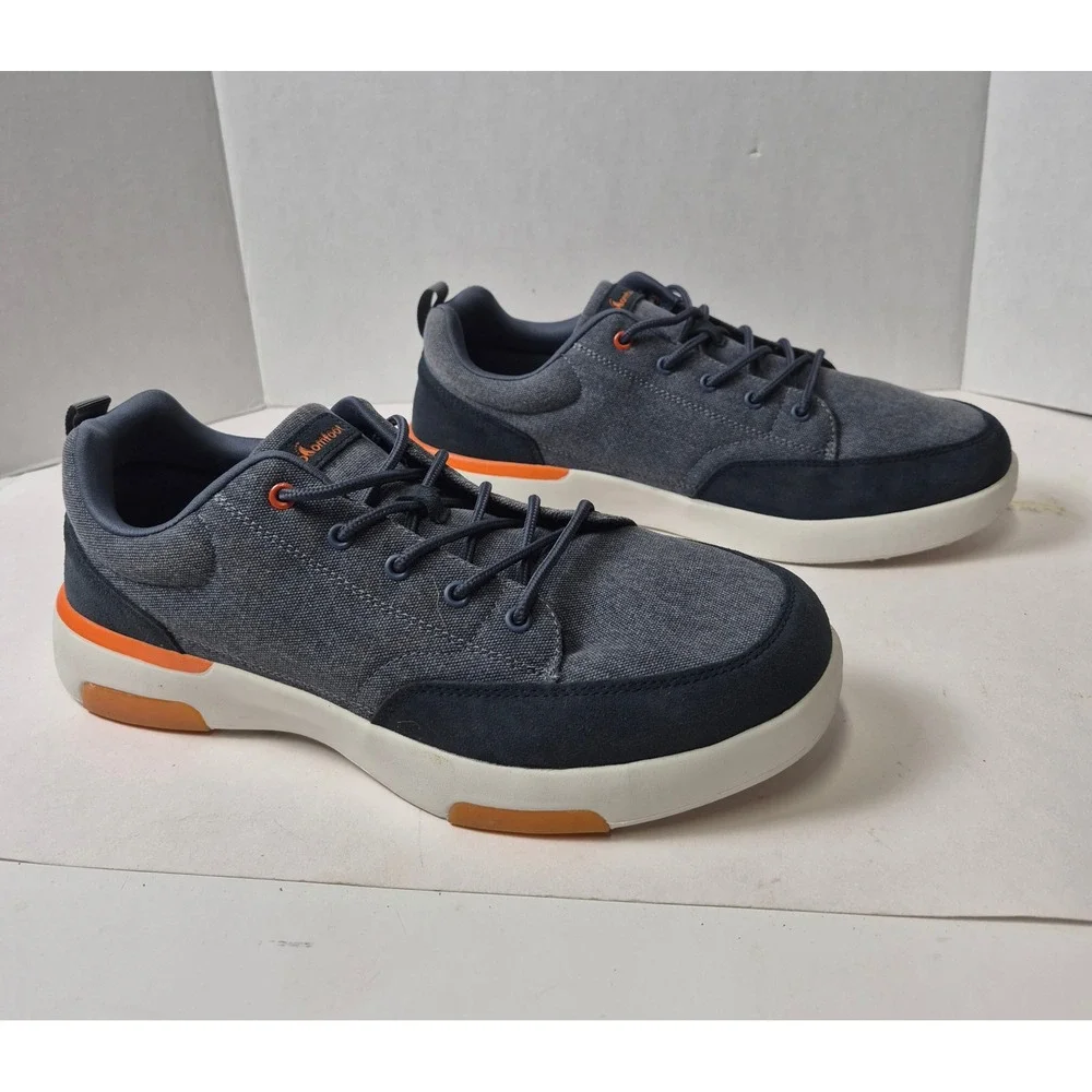 OrthoComfoot Mens ZGBX26B Grey Canvas Navy Suede Sneakers EU 47 US 13 Low Top